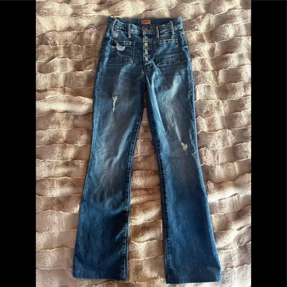 Mother Denim The Patch Pocket Hustler high rise Jean